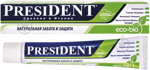 Зубная паста PresiDENT Eco Bio clinical 75 мл - фото 1 Зубная паста PresiDENT Eco Bio clinical 75 мл - фото 1