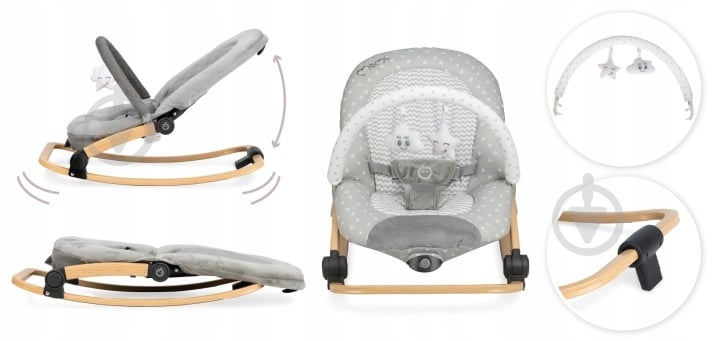 Шезлонг MoMi LUMIWOOD Grey BULE00011 - фото 2