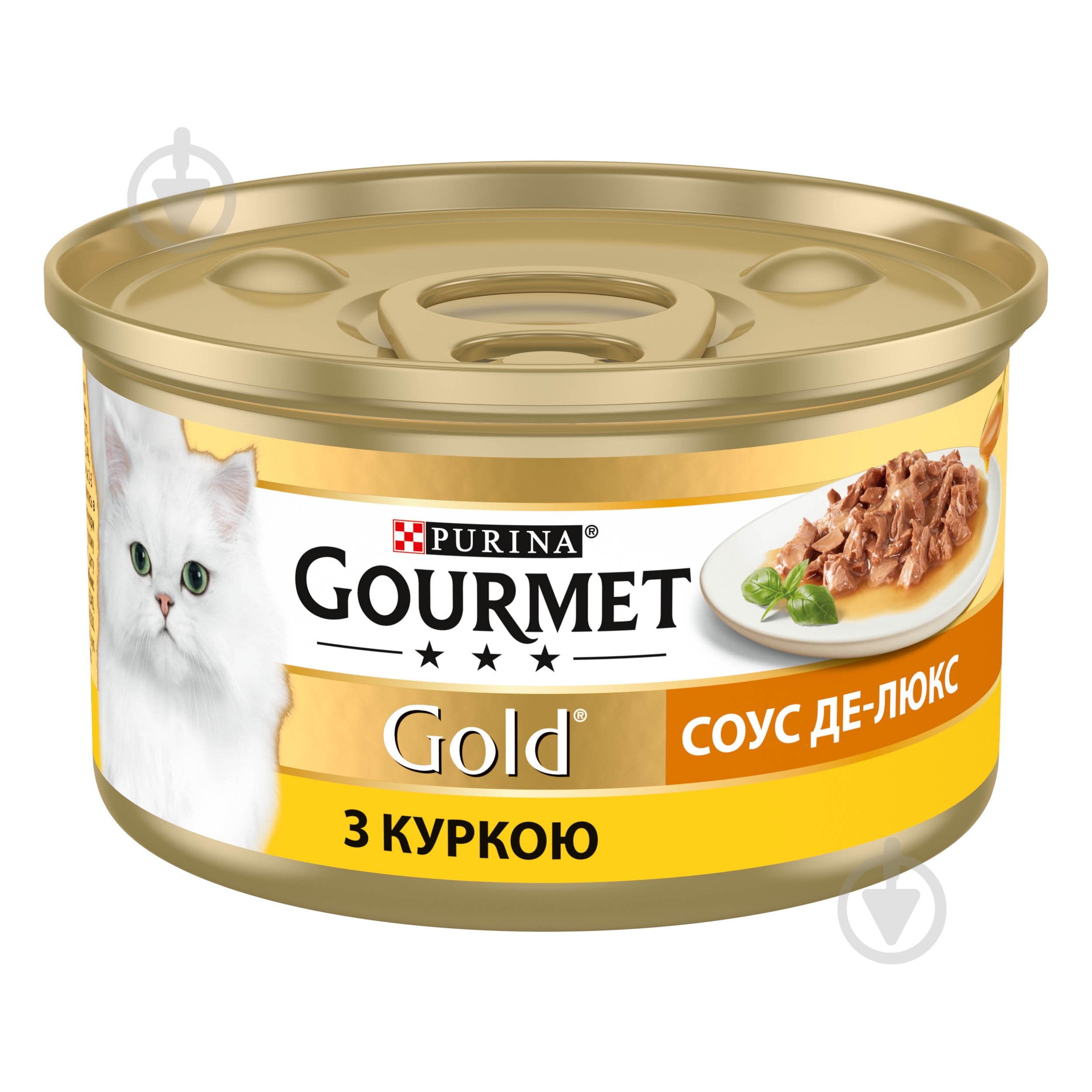 Консерва для котів Gourmet by Purina Gold Соус Де-Люкс з куркою 85 г - фото 1
