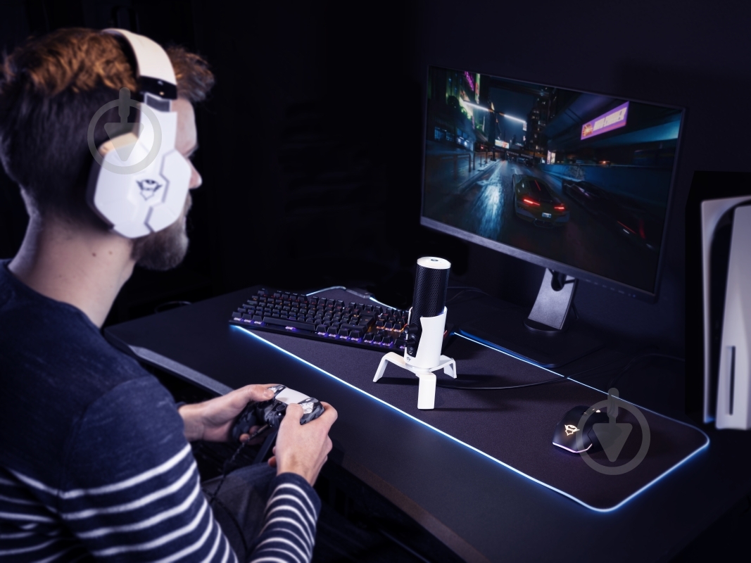 Микрофон Trust GXT 258W Fyru USB 4-in-1 PS5 Compatible White (24257) (24257) - фото 15 Микрофон Trust GXT 258W Fyru USB 4-in-1 PS5 Compatible White (24257) (24257) - фото 15