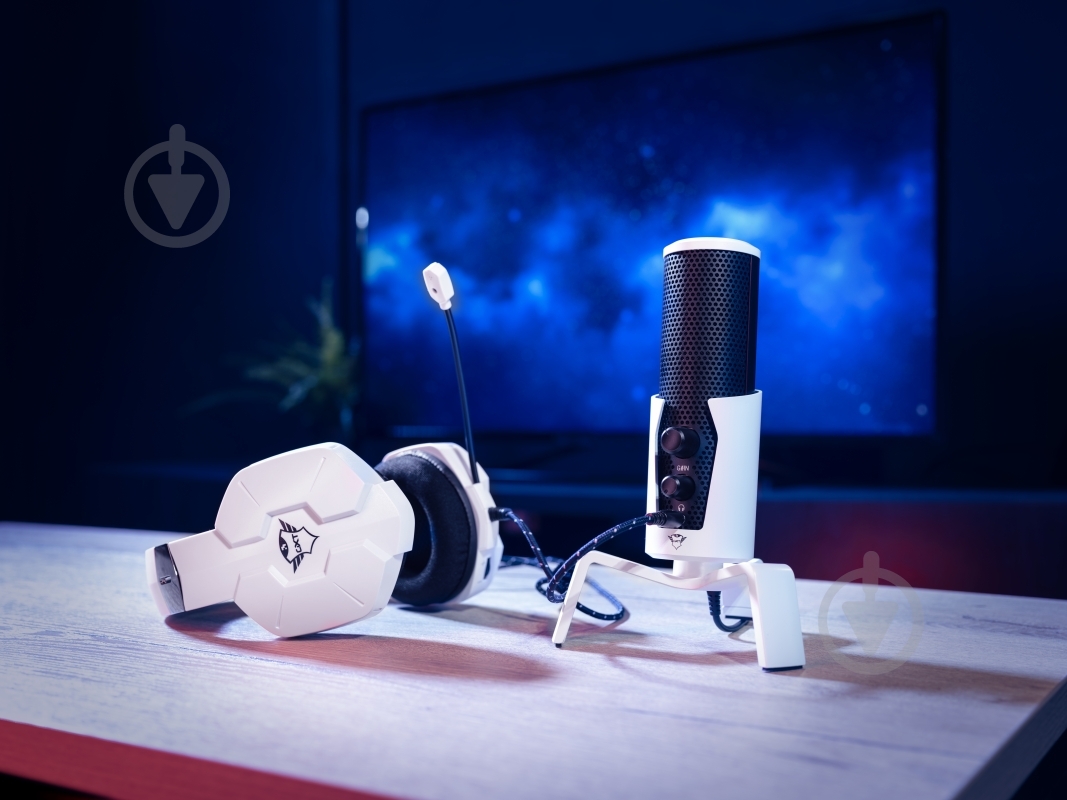 Микрофон Trust GXT 258W Fyru USB 4-in-1 PS5 Compatible White (24257) (24257) - фото 12 Микрофон Trust GXT 258W Fyru USB 4-in-1 PS5 Compatible White (24257) (24257) - фото 12