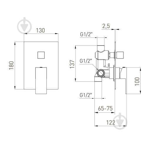 Змішувач для душу VOLLE Pardo 1548.030204 - фото 2 Змішувач для душу VOLLE Pardo 1548.030204 - фото 2