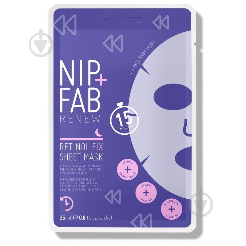Маска тканинна для обличчя Nip+Fab з ретинолом 25 мл 1 шт. - фото 1 Маска тканинна для обличчя Nip+Fab з ретинолом 25 мл 1 шт. - фото 1