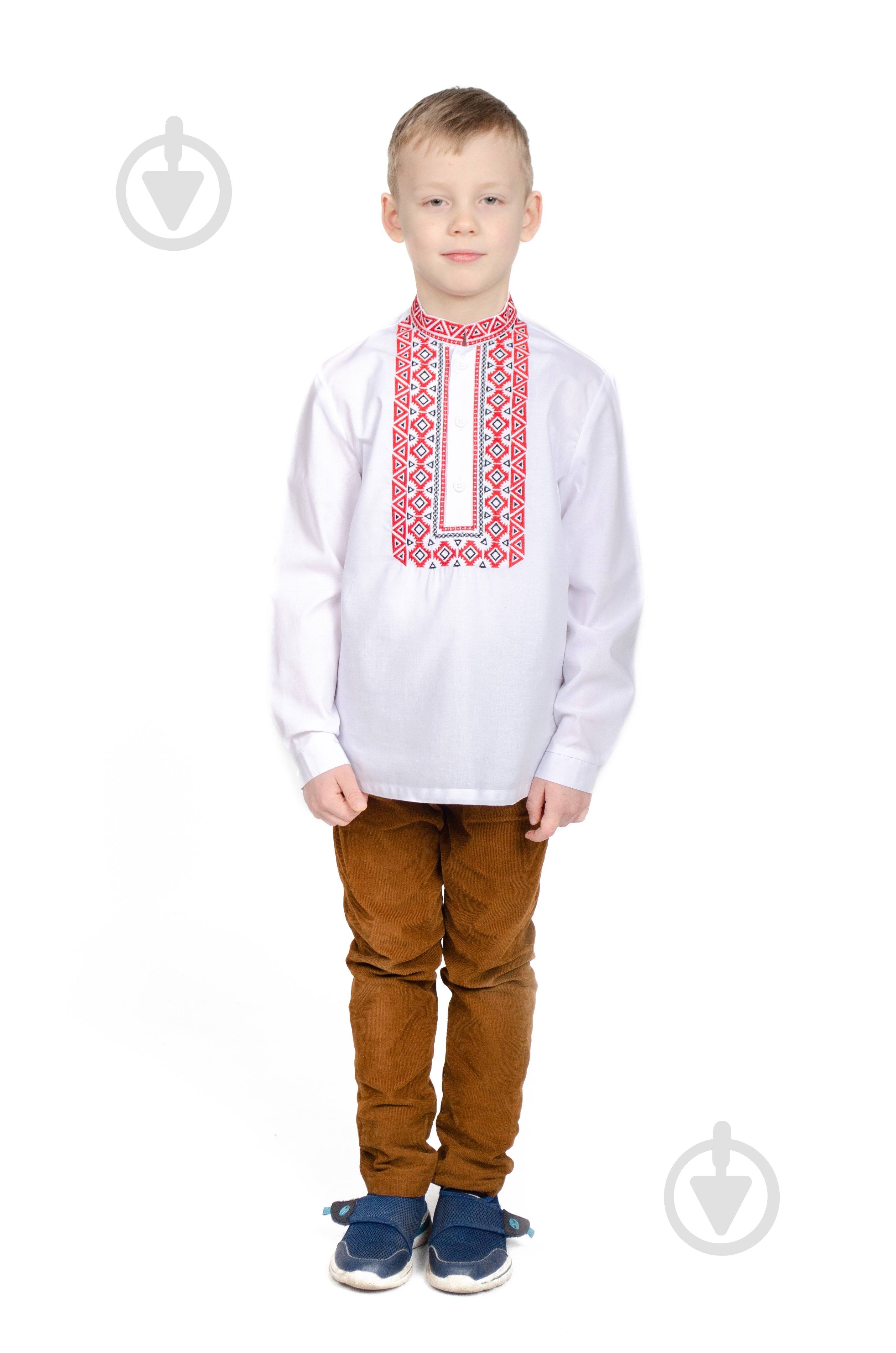 Вышиванка для мальчиков Эдельвика р.140 белый 367-21/09 - фото 1