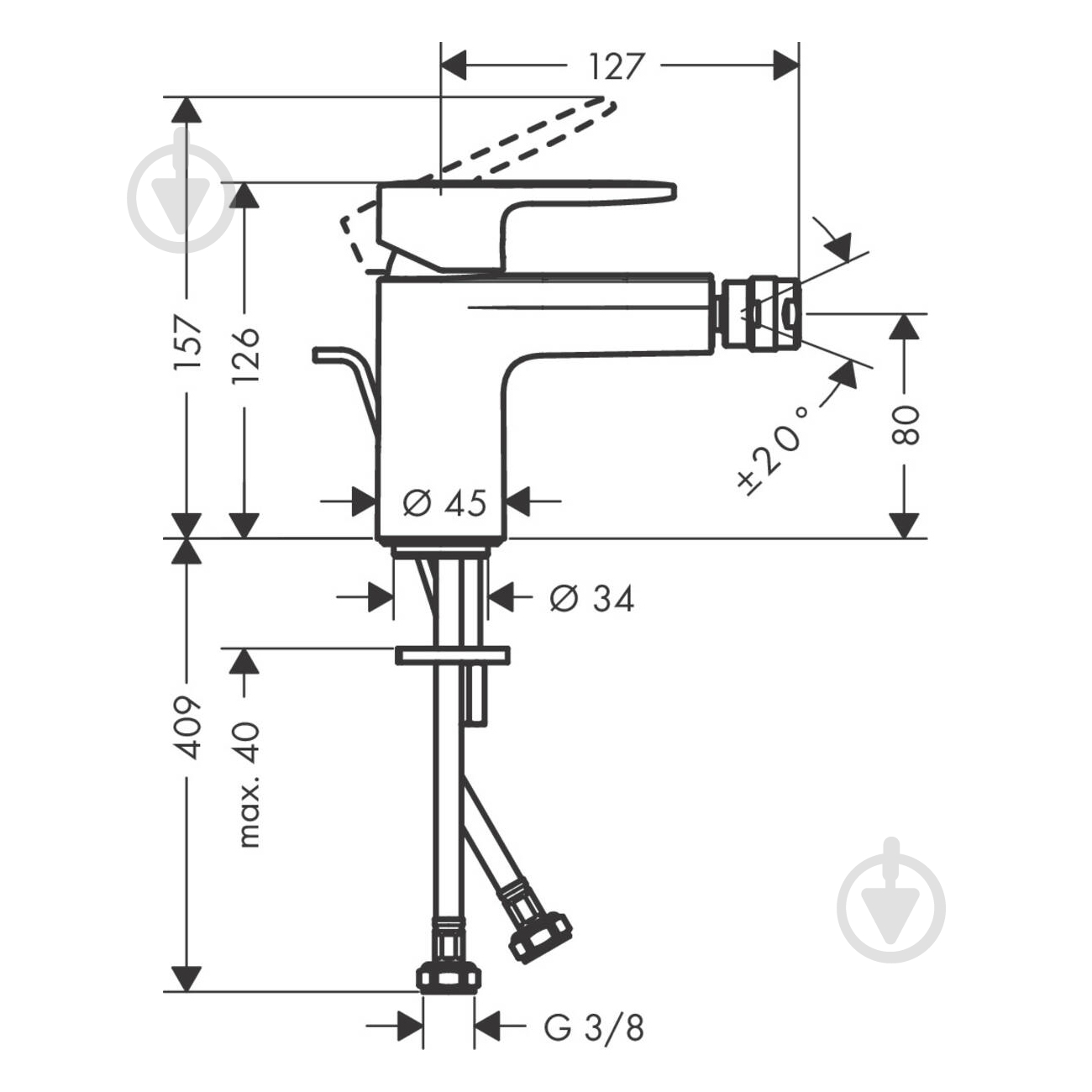 Смеситель для биде Hansgrohe Vernis Blend 71210000 - фото 2