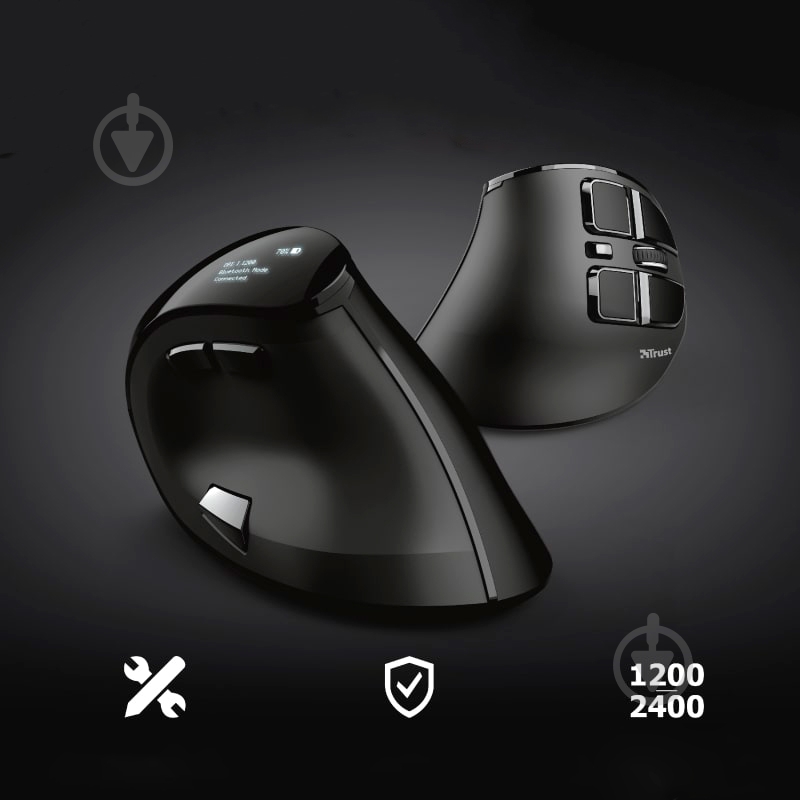 Миша Trust Voxx Rechargeable Ergonomic WL Black (23731) black (23731) - фото 17