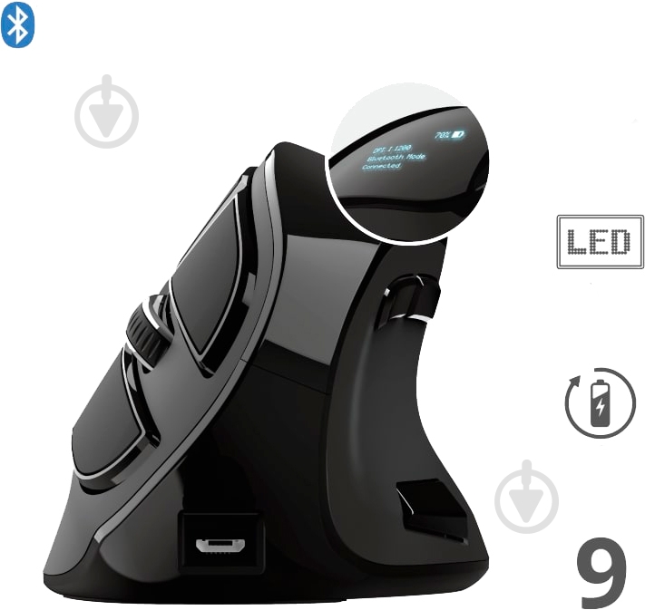 Миша Trust Voxx Rechargeable Ergonomic WL Black (23731) black (23731) - фото 10