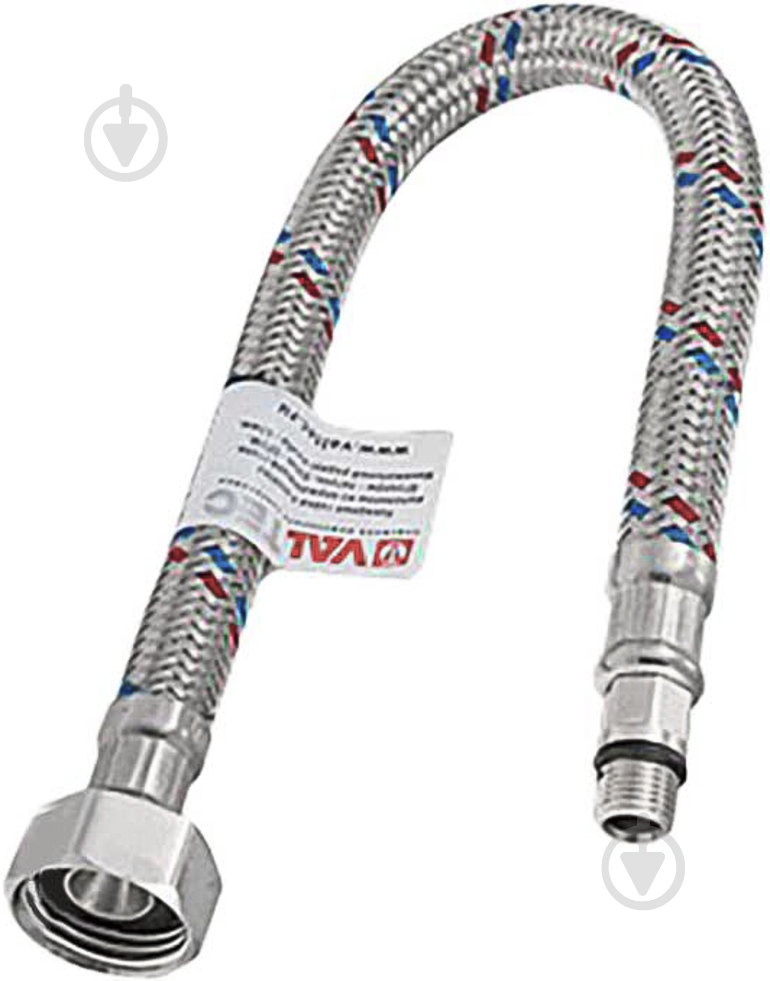 Шланг Valtec для воды М10х18 - Г1/2 "30 см VALTEC Сталь, стальной точеный ниппель, 12.5мм - фото 2