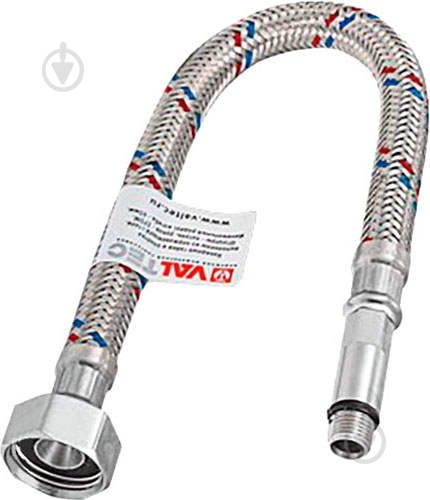 Шланг Valtec для воды М10х35 - Г1/2 "30 см VALTEC Сталь, стальной точеный ниппель, 12.5мм - фото 2