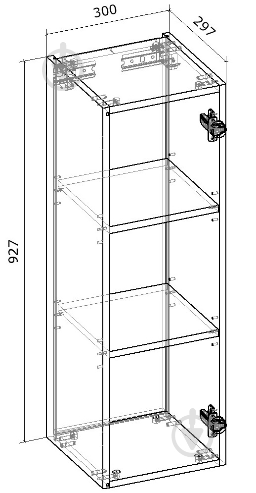 Шкаф верхний Грейд распашной 300x927x300 мм орех лесной - фото 2