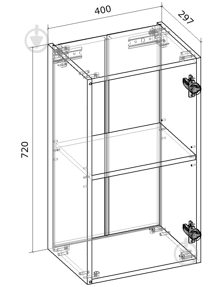 Шкаф верхний Грейд распашной 400x720x300 мм орех лесной - фото 2 Шкаф верхний Грейд распашной 400x720x300 мм орех лесной - фото 2