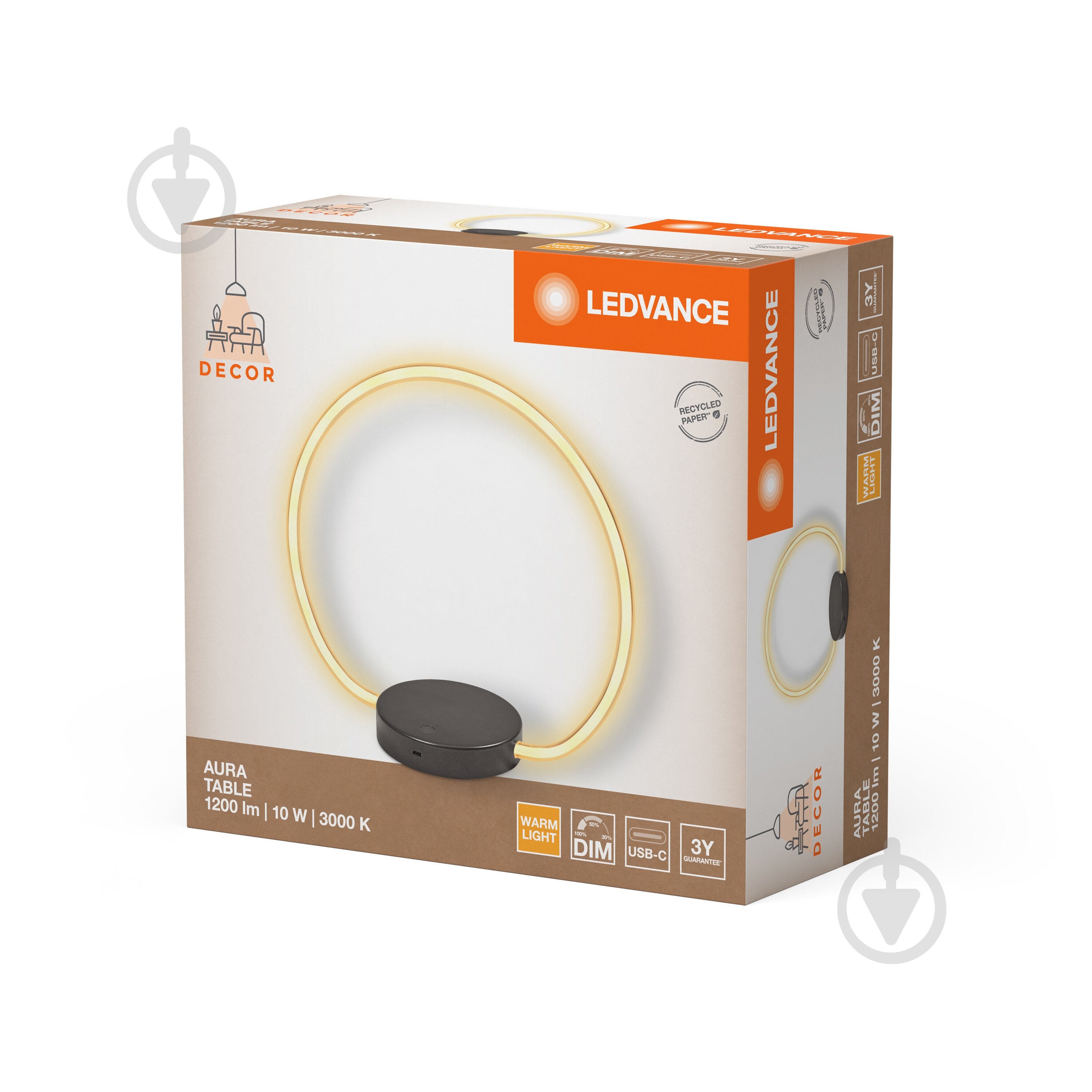 Настольная лампа декоративная Ledvance Decor Aura Table Touch DIM USB 3000K 10 Вт графит - фото 8
