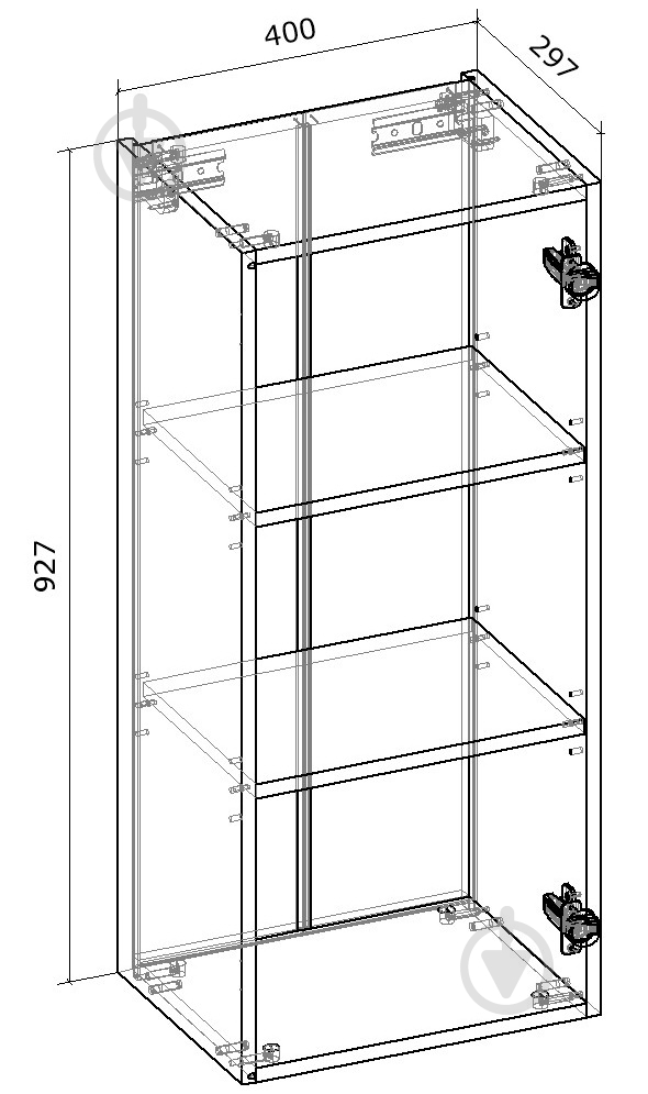 Шкаф верхний Грейд распашной 400x927x300 мм орех лесной - фото 2 Шкаф верхний Грейд распашной 400x927x300 мм орех лесной - фото 2