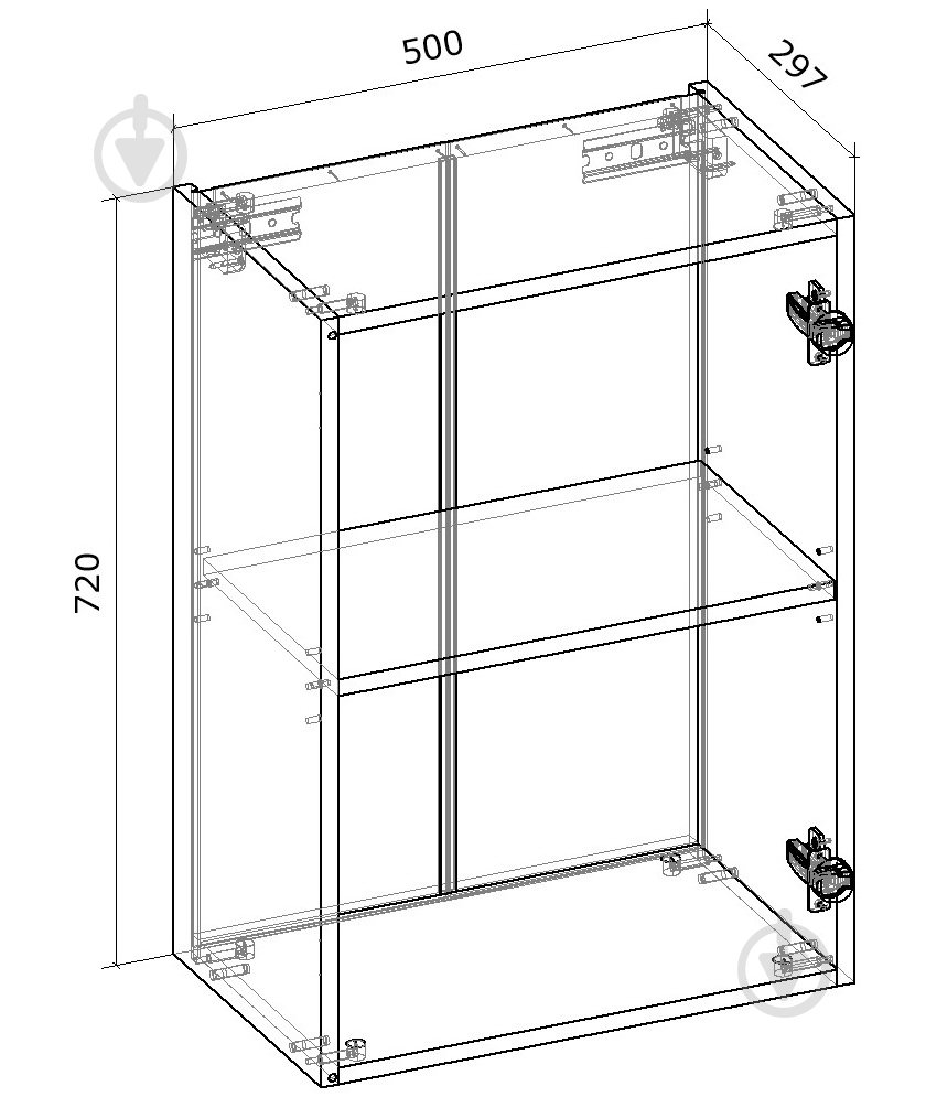 Шкаф верхний Грейд распашной 500x720x300 мм орех лесной - фото 2