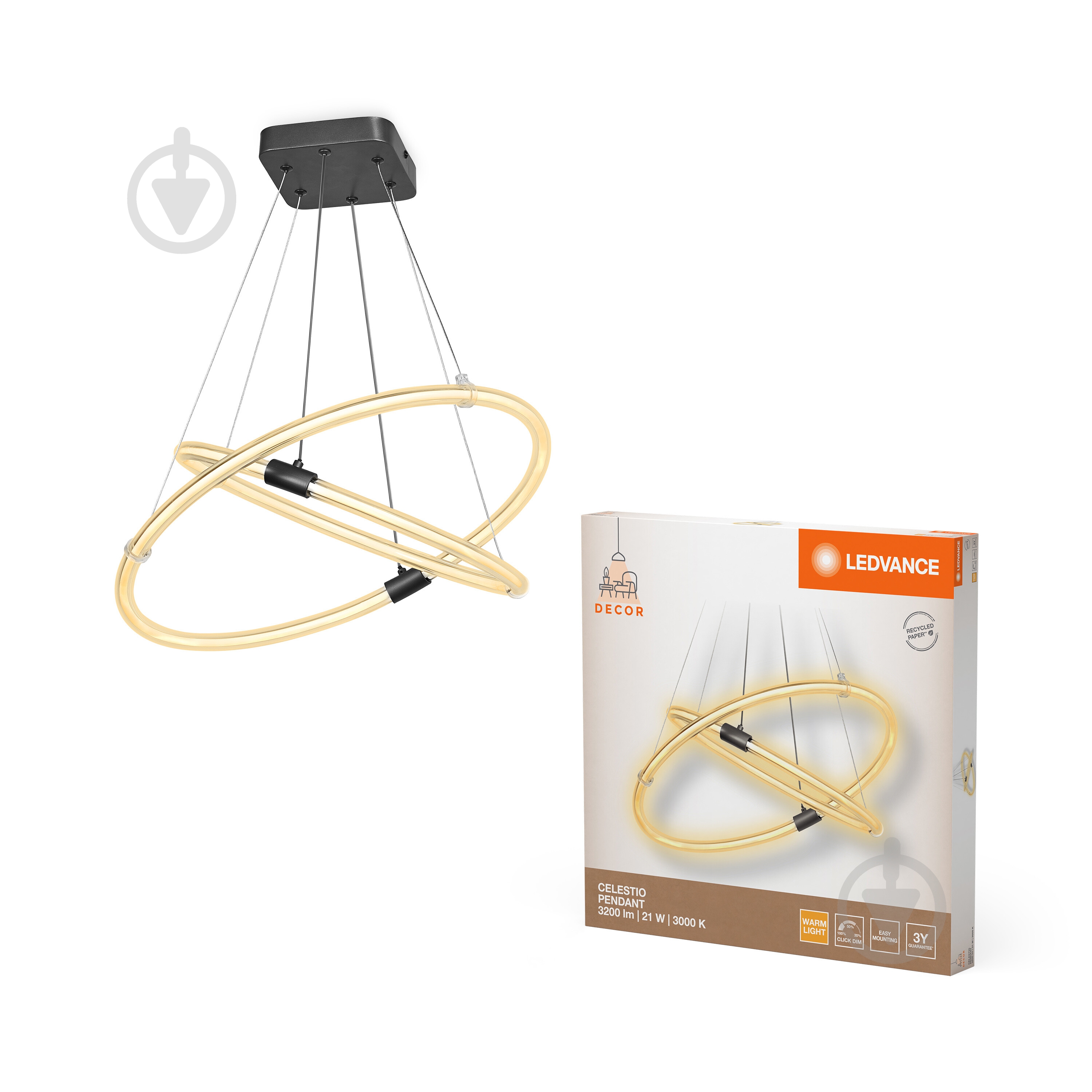 Подвес Ledvance Decor Celestio Pendant Click DIM 3000К 21 Вт черный - фото 1 Подвес Ledvance Decor Celestio Pendant Click DIM 3000К 21 Вт черный - фото 1