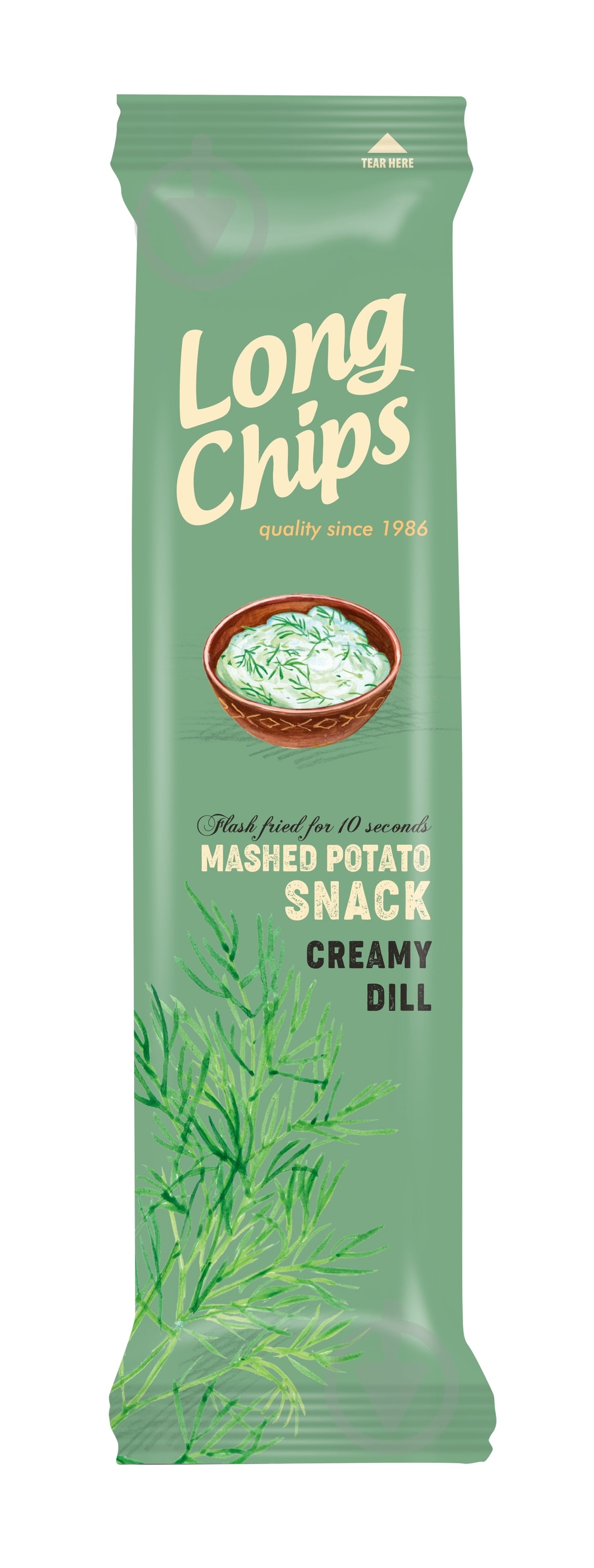 Чипси Long Chips зі смаком кропу та сметани 75 г - фото 1