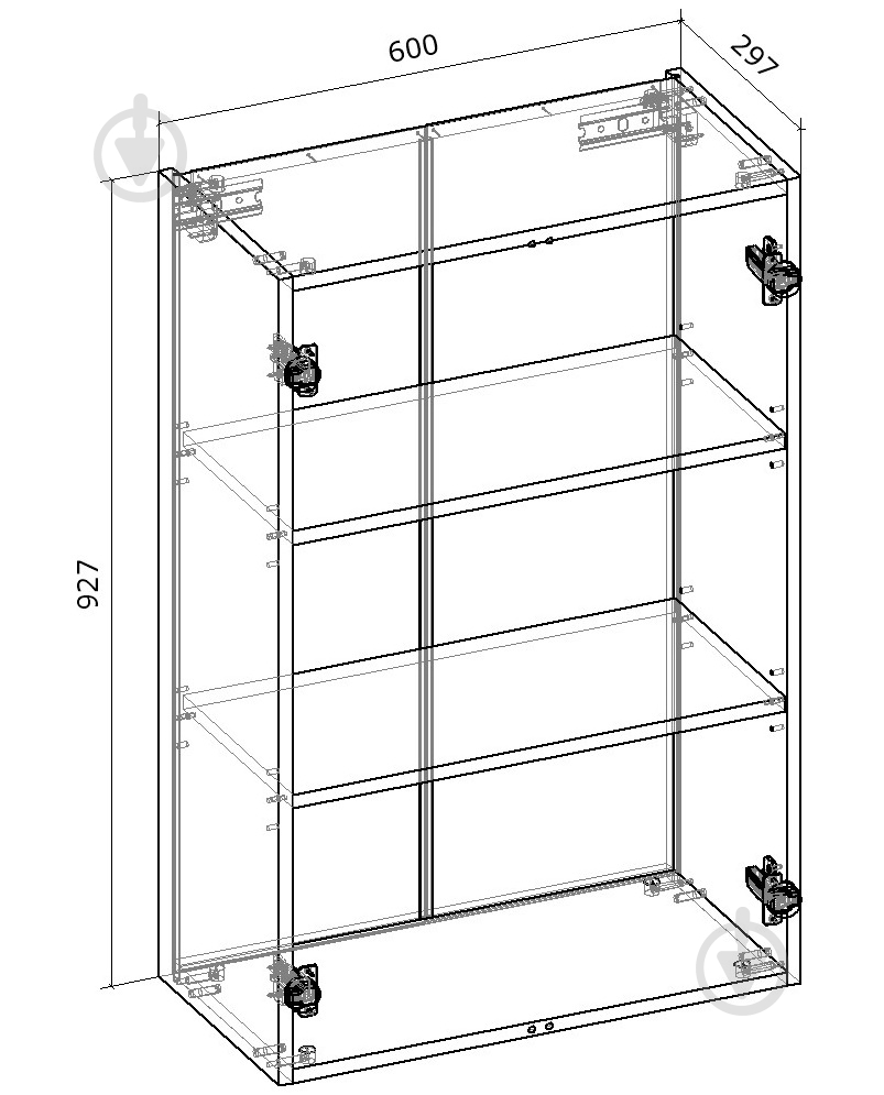 Шкаф верхний Грейд распашной 600x927x300 мм орех лесной - фото 2 Шкаф верхний Грейд распашной 600x927x300 мм орех лесной - фото 2
