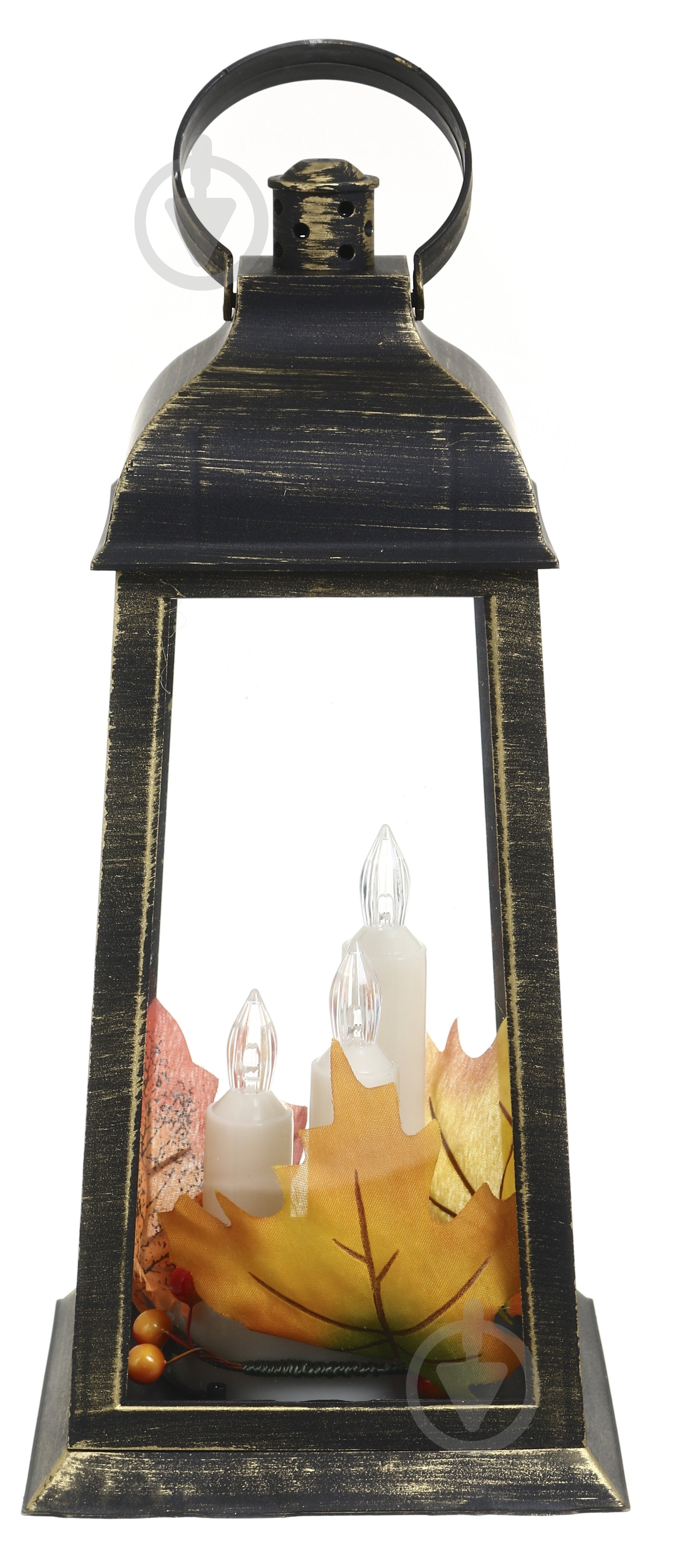 Свеча - фонарь LED с 3 свечами 14,2 х 14,2 х 31 см золотой Pako-If - фото 2