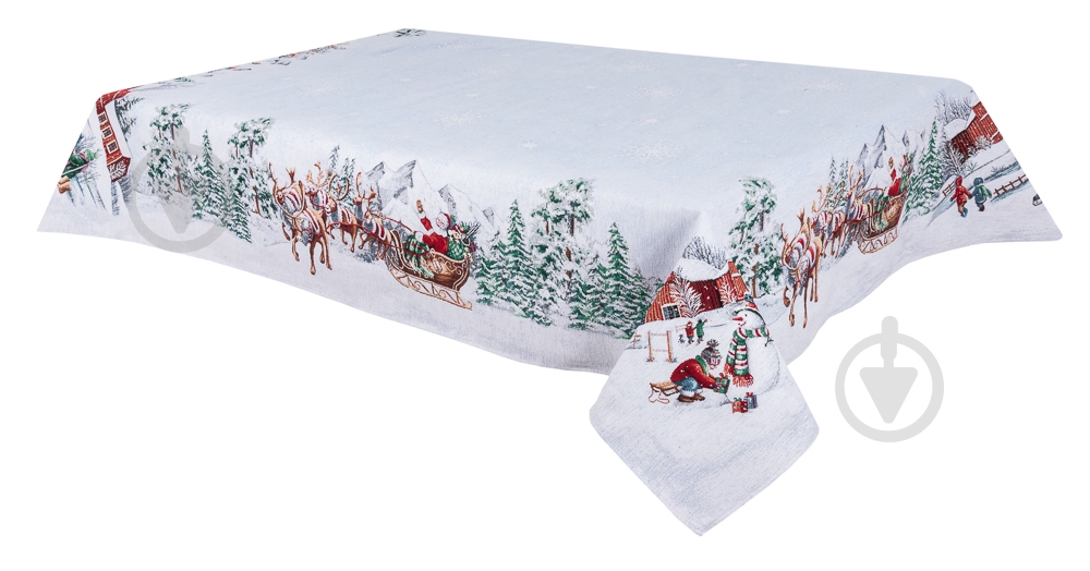 Скатерть Sled-240 137x240 см белый с рисунком Limaso - фото 1 Скатерть Sled-240 137x240 см белый с рисунком Limaso - фото 1