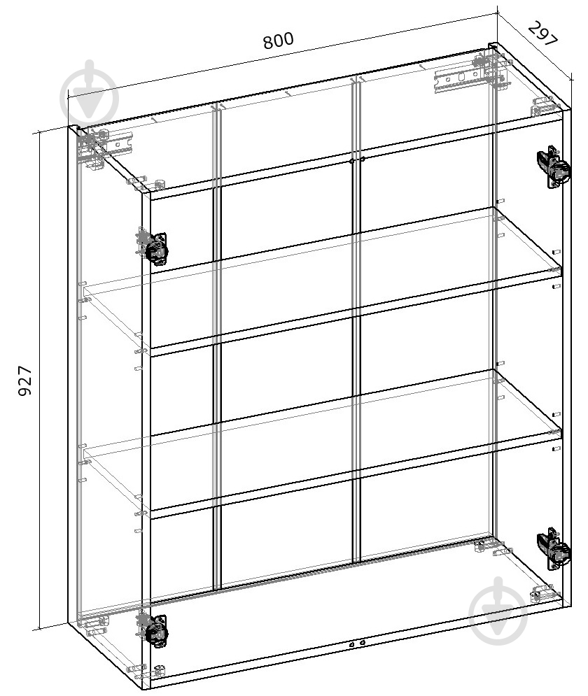 Шкаф верхний Грейд распашной 800x927x300 мм орех лесной - фото 2 Шкаф верхний Грейд распашной 800x927x300 мм орех лесной - фото 2