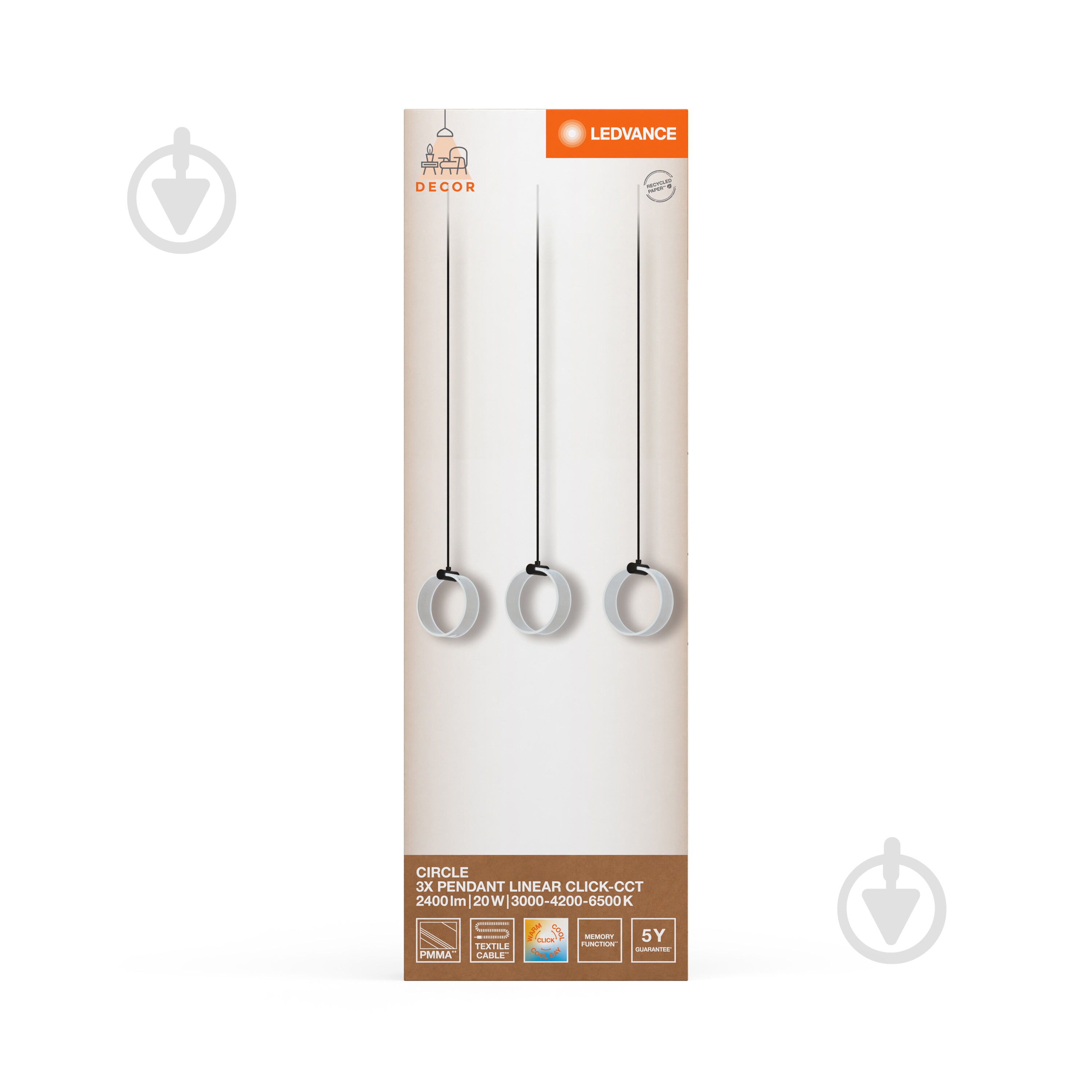 Подвес Ledvance Decor Circle 3XPendant NL Click CCT 20 Вт черный - фото 19
