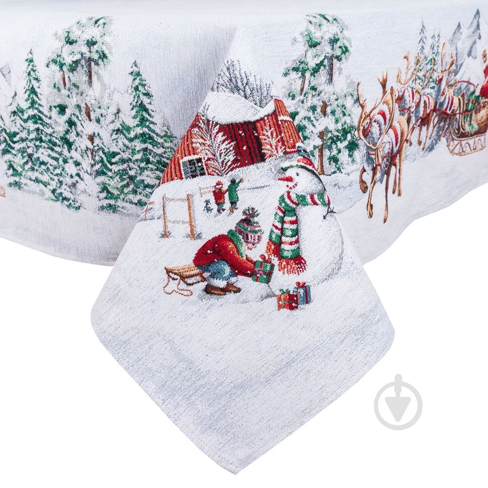 Скатерть Sled-180 137x180 см белый с рисунком Limaso - фото 2 Скатерть Sled-180 137x180 см белый с рисунком Limaso - фото 2