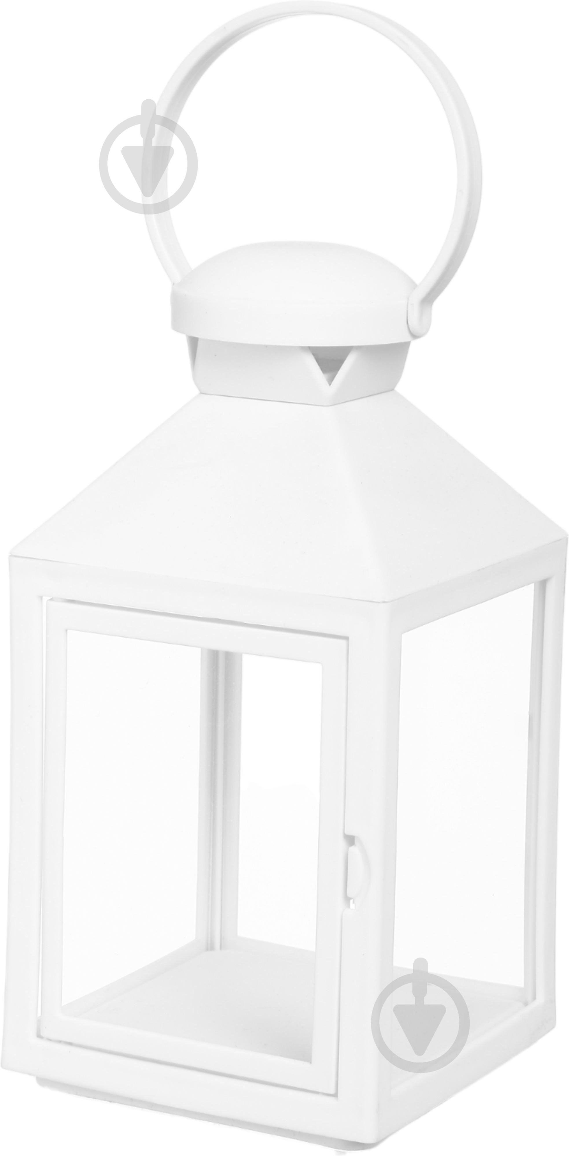 Подсвечник-фонарь пустой квадрат 10х10х20 см белый Pako-If - фото 1