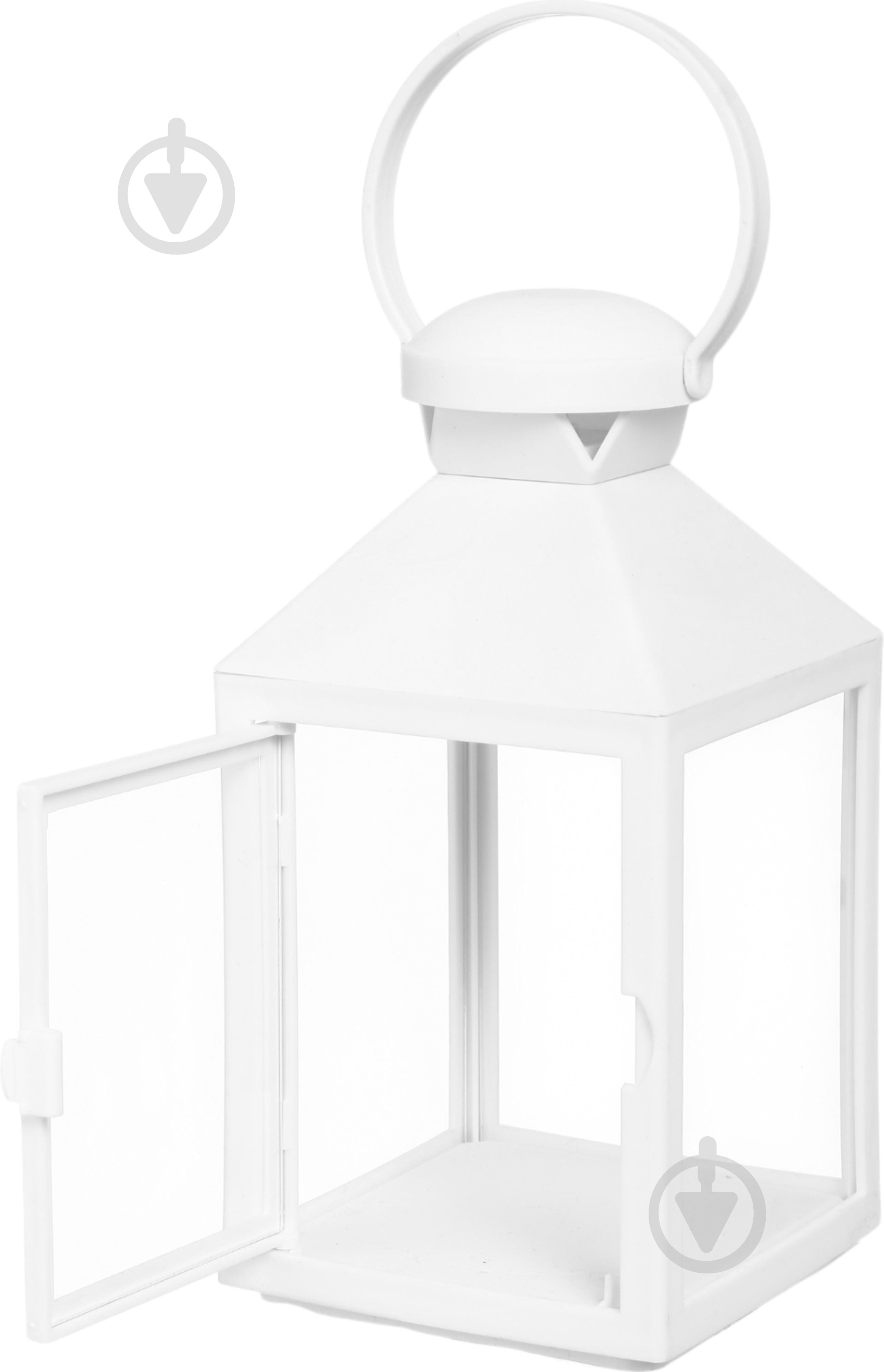 Подсвечник-фонарь пустой квадрат 10х10х20 см белый Pako-If - фото 2