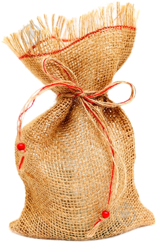 Мішечок джутовий Червона намистинка 14x24 - фото 1 Мішечок джутовий Червона намистинка 14x24 - фото 1