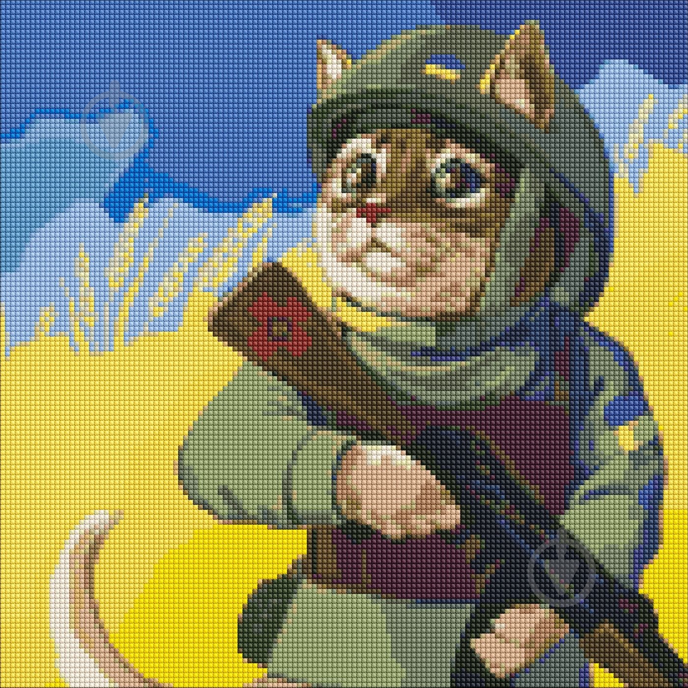 Алмазная мозаика Котик ВСУ 40х40 см Идейка - фото 1