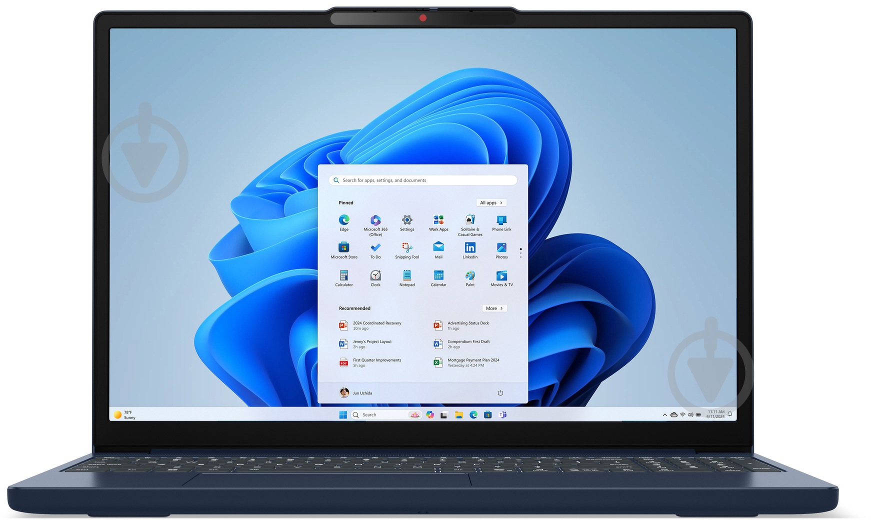 Ноутбук Lenovo ideapad Slim 3 15ARP10 15,3" (83K700AERA) cosmic blue - фото 2