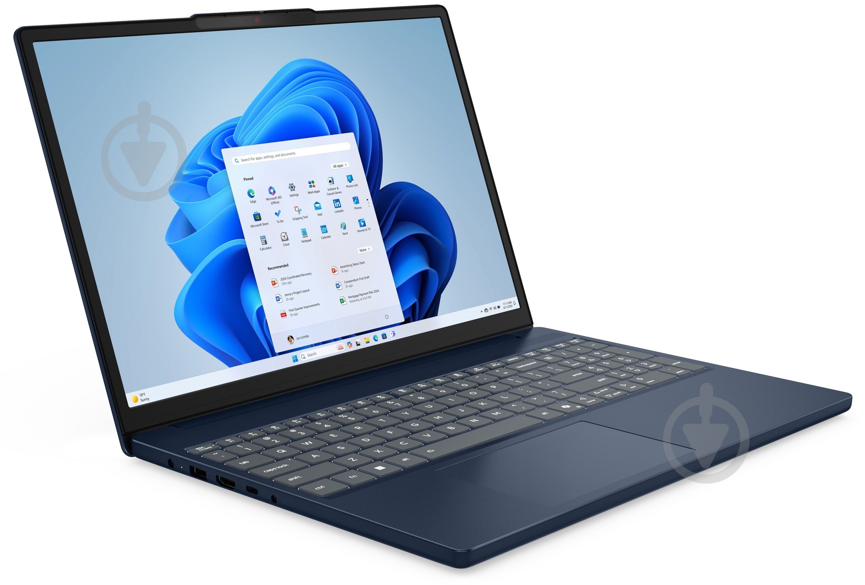 Ноутбук Lenovo ideapad Slim 3 15ARP10 15,3" (83K700AERA) cosmic blue - фото 12