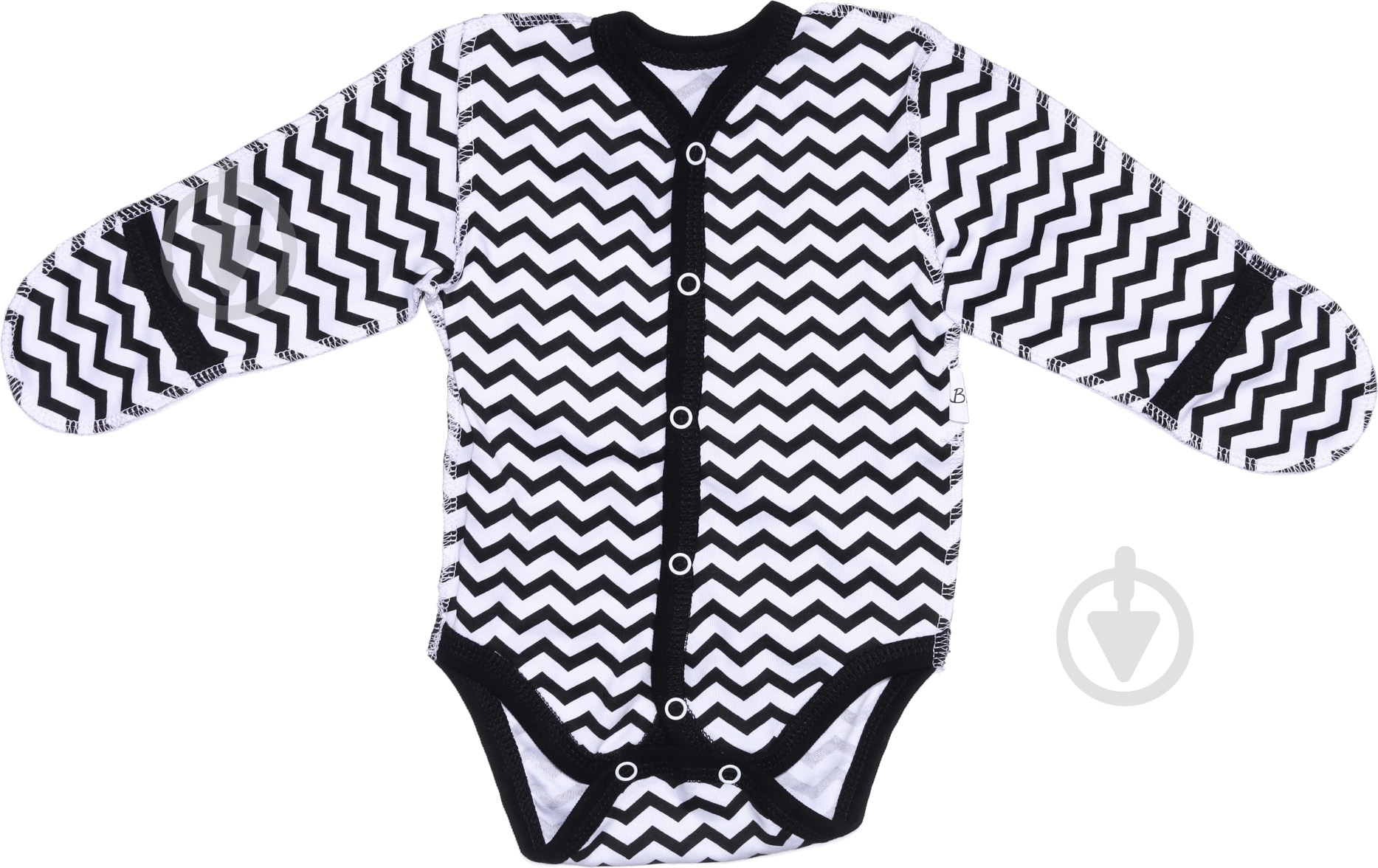 Боди унисекс Bambinelli Зигзаг р.56 черный с белым - фото 2