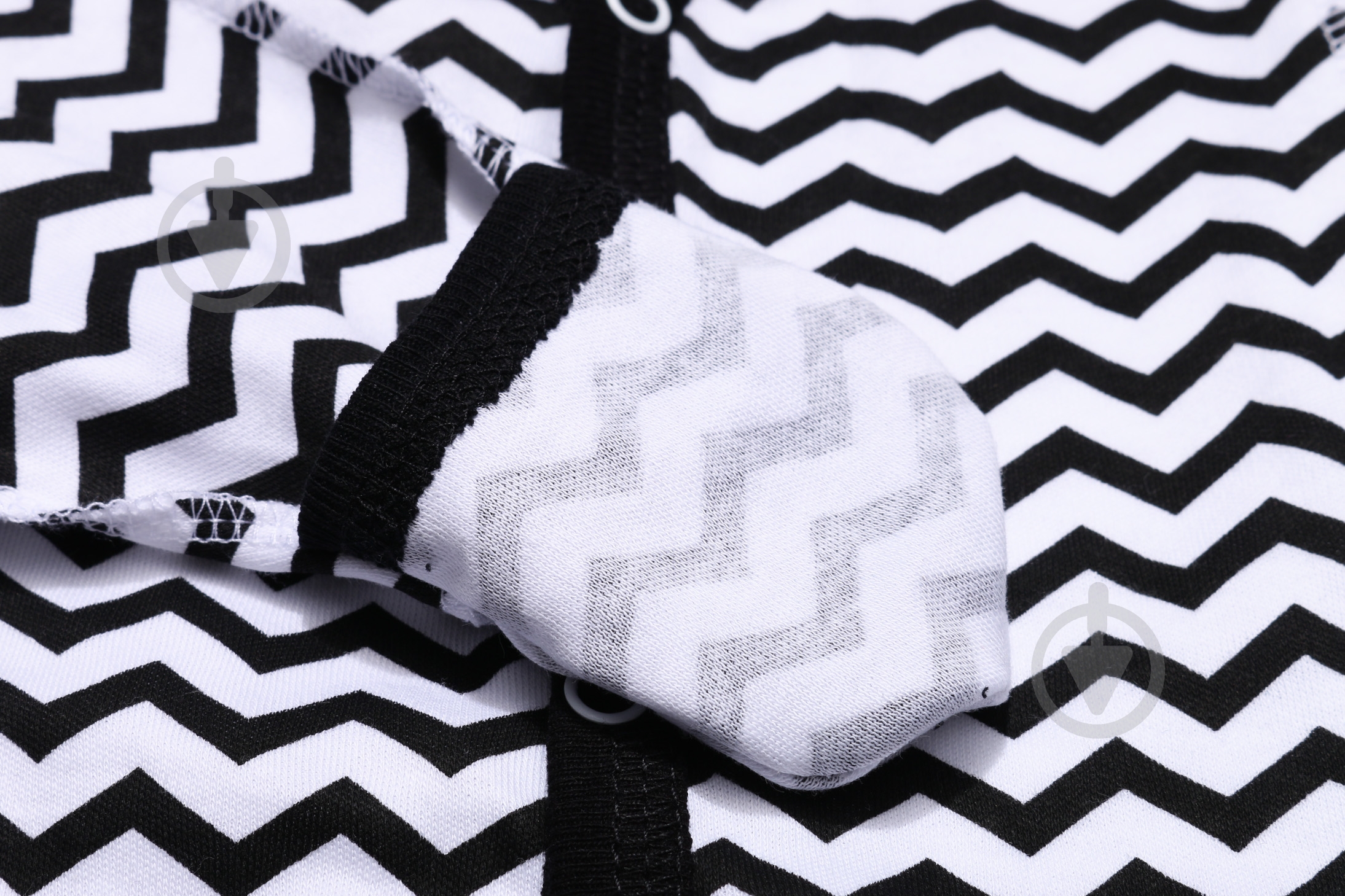 Боди унисекс Bambinelli Зигзаг р.56 черный с белым - фото 4