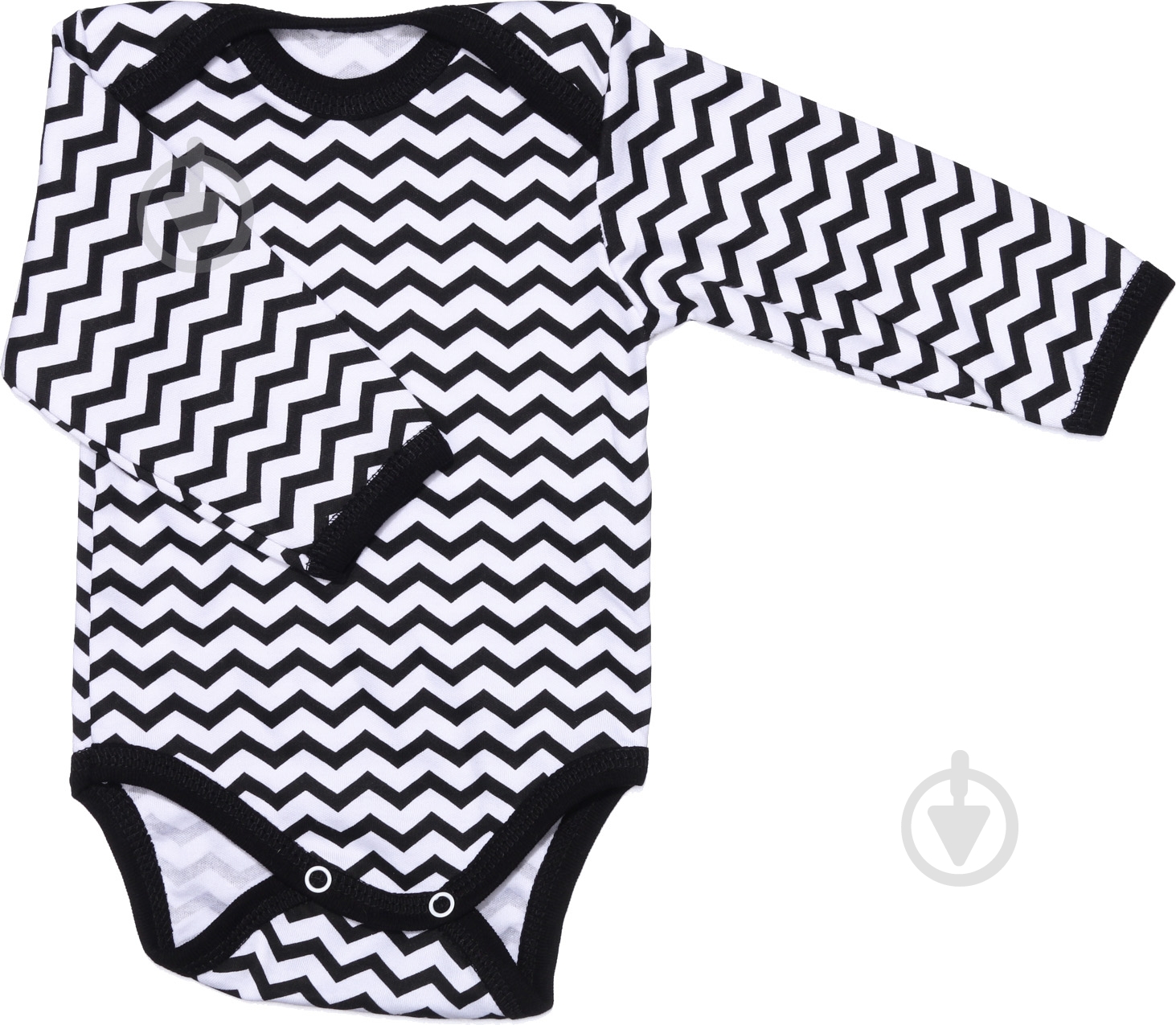 Боди унисекс Bambinelli Зигзаг р.62 черный с белым - фото 1