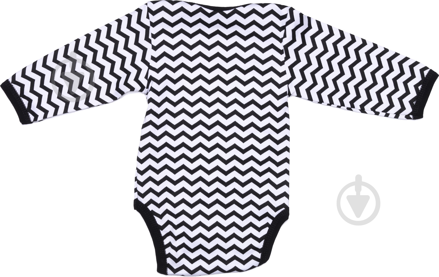 Боди детское для девочки для мальчика унисекс Bambinelli зигзаг р.68 черно-белый - фото 3