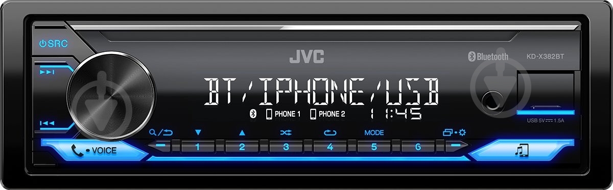 Автомагнітола JVC KD-X382BT - фото 1