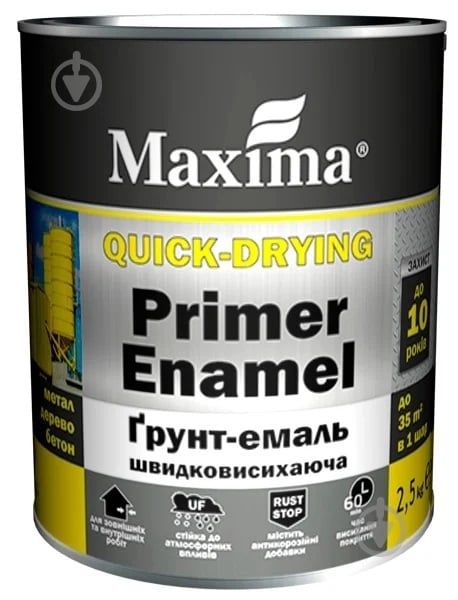 Грунт-эмаль Maxima графит мат 2,5 л 2,5 кг - фото 1