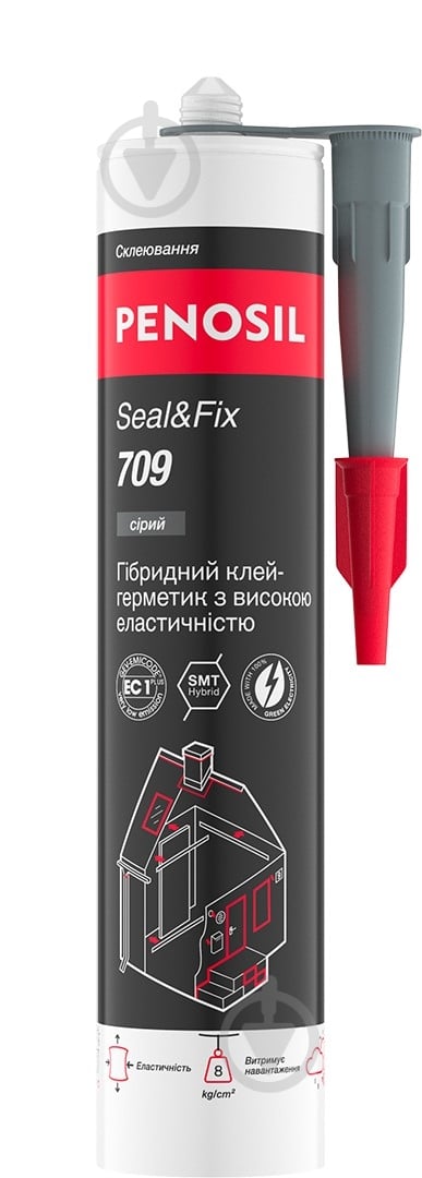 Клей-герметик PENOSIL Seal&Fix 709 гибридный 290 мл серый - фото 1