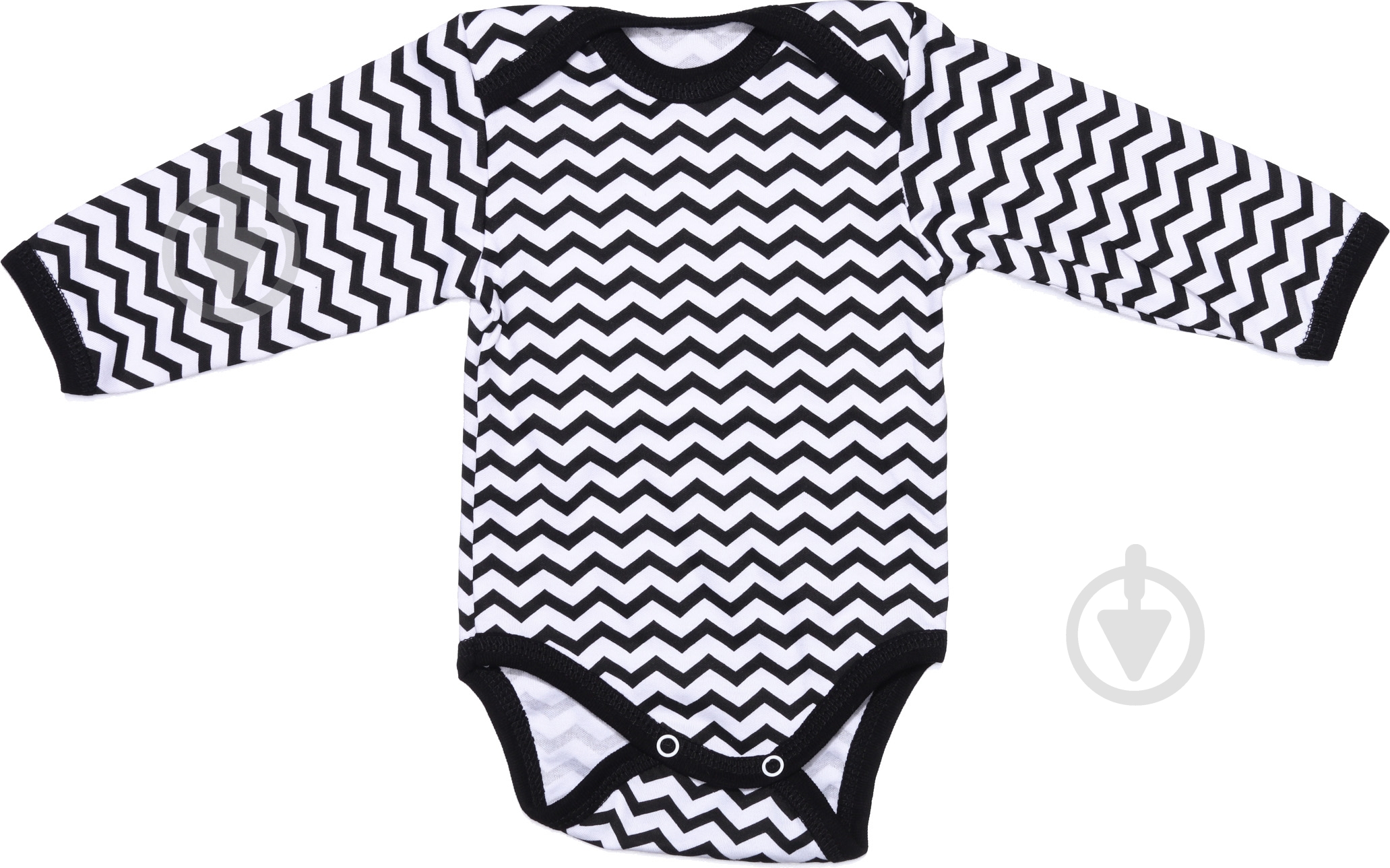 Боди детское для девочки для мальчика унисекс Bambinelli зигзаг р.92 черно-белый - фото 2