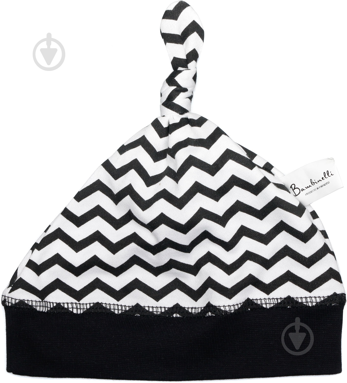 Шапочка Bambinelli Зигзаг р.35 білий із чорним - фото 2