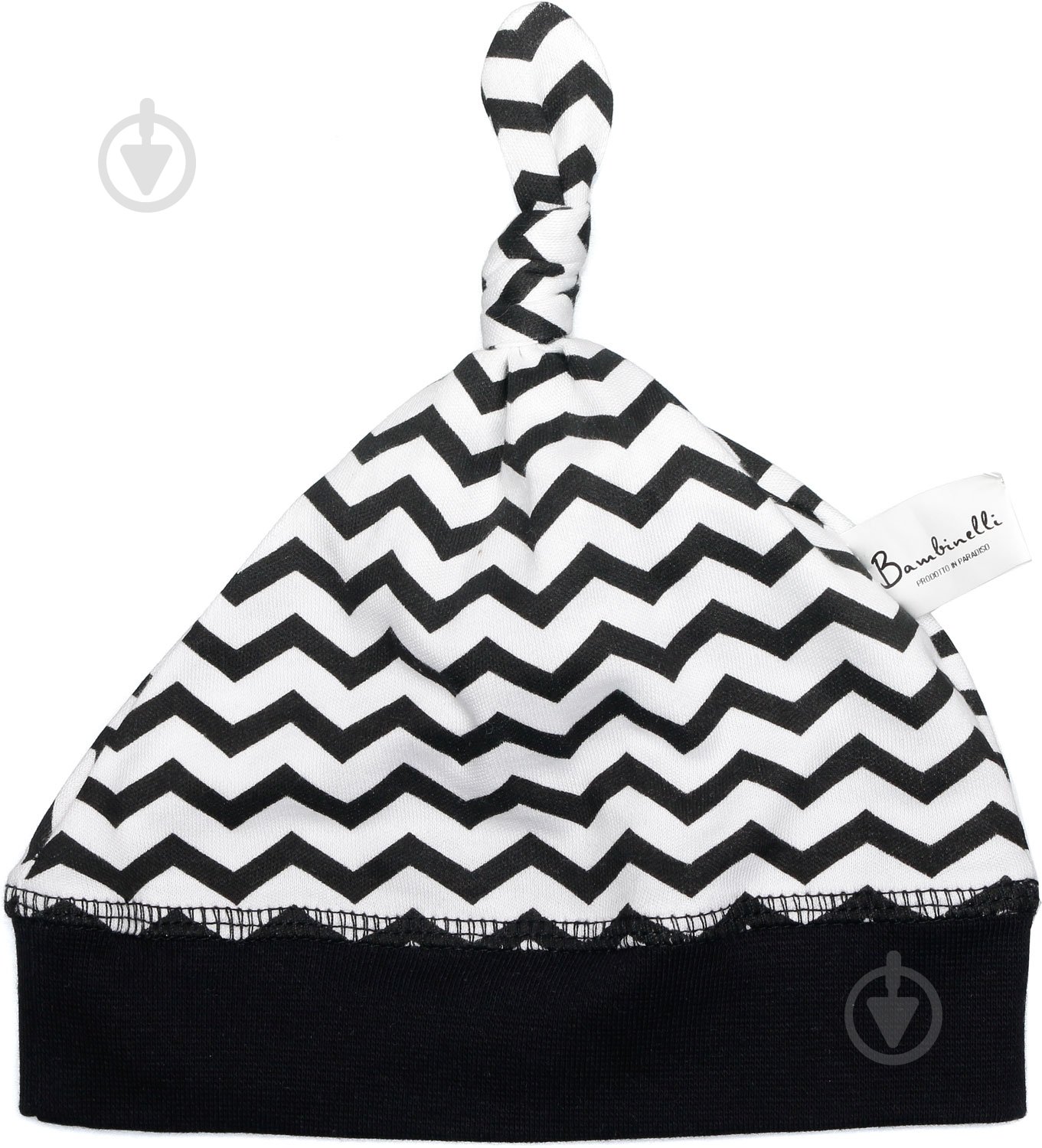 Шапочка детская Bambinelli зигзаг 6-9 месяцев черно-белый - фото 2
