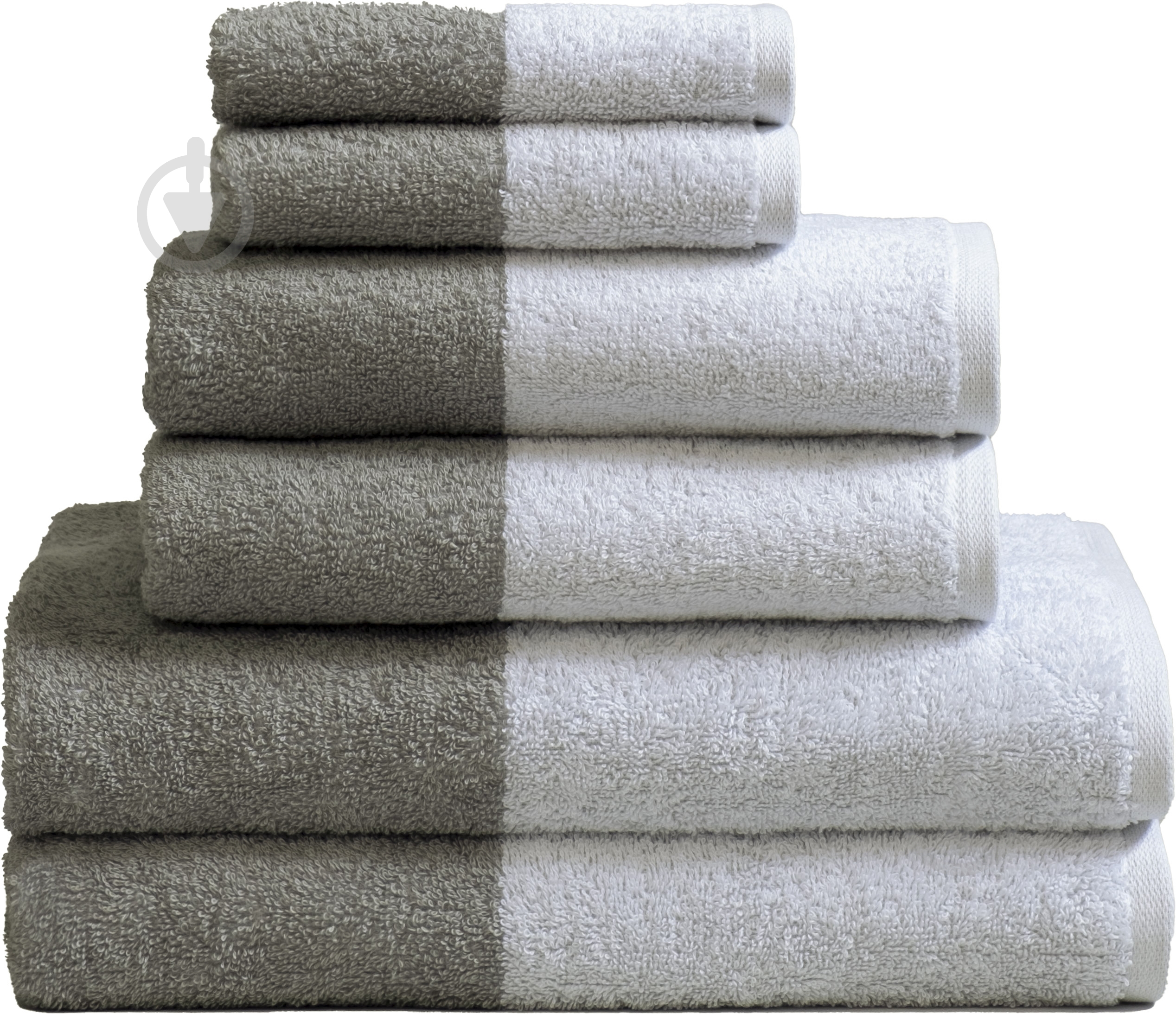 Рушник 50x100 см білий із сірим ABC - фото 1 Рушник 50x100 см білий із сірим ABC - фото 1