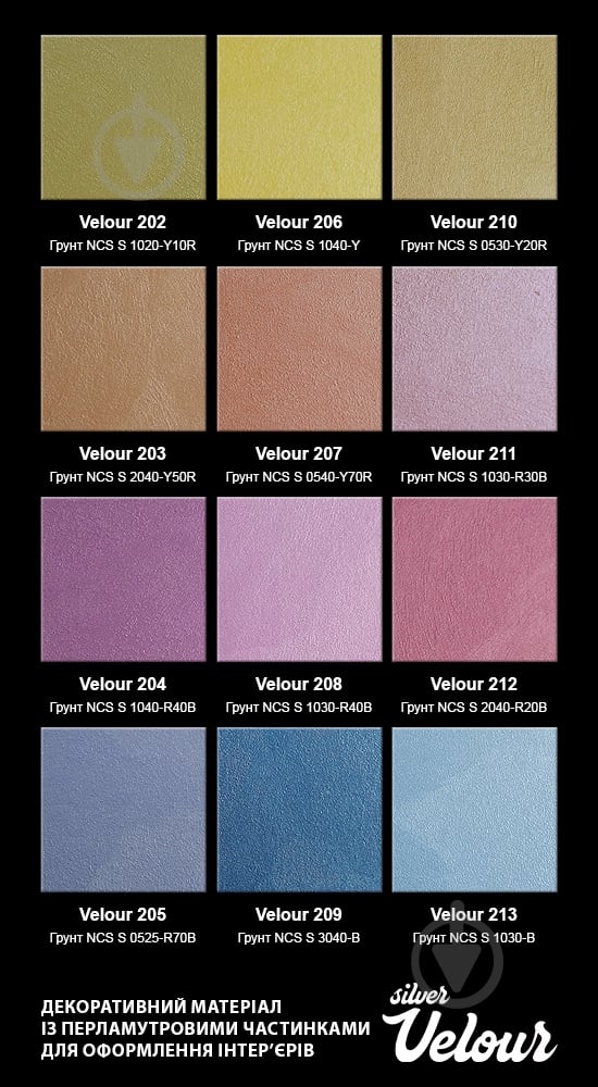 Декоративне покриття Aura Ефект оксамиту Velour Silver 2,5 л 3 кг - фото 3 Декоративне покриття Aura Ефект оксамиту Velour Silver 2,5 л 3 кг - фото 3