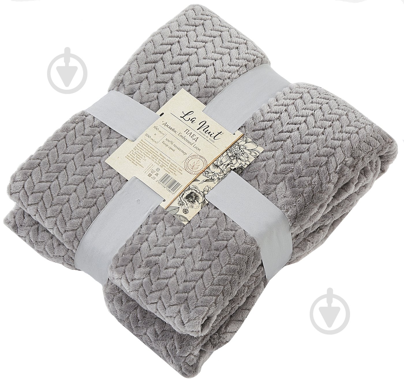 Плед Embossed Leon 220x200 см серый La Nuit - фото 4 Плед Embossed Leon 220x200 см серый La Nuit - фото 4