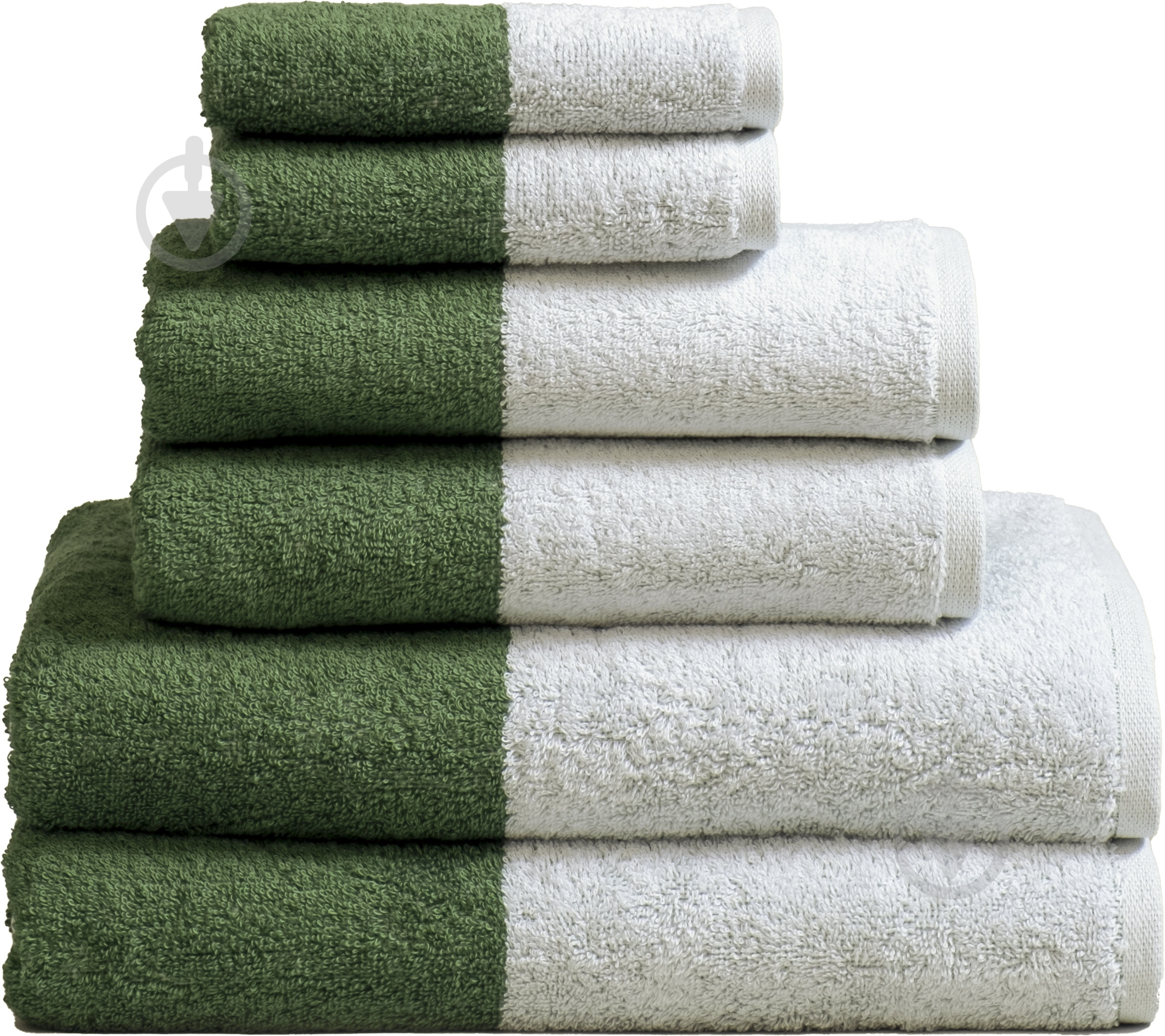 Полотенце 50x100 см белый с зеленым ABC - фото 1