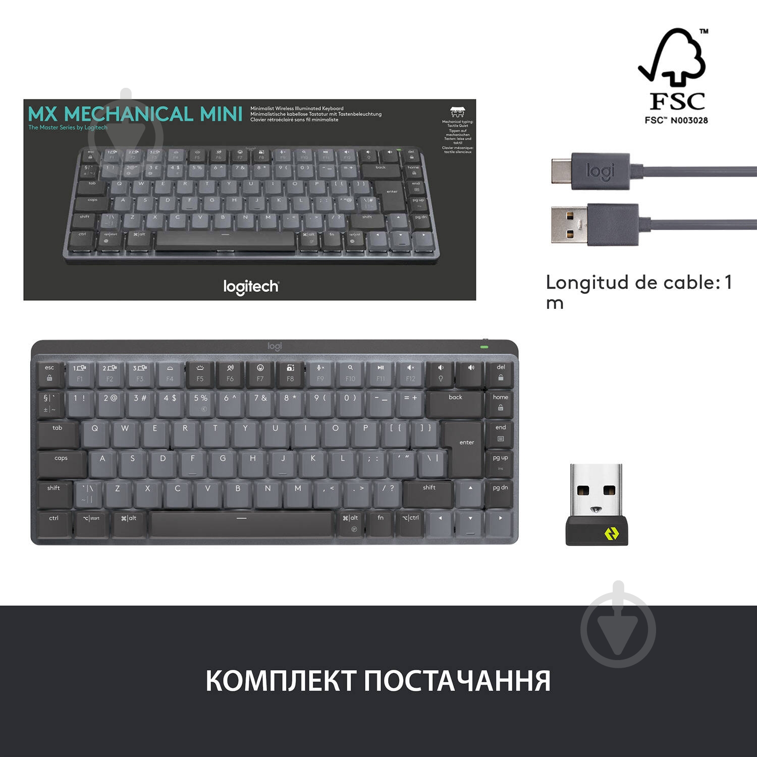 Клавиатура Logitech MX Mechanical Mini Minimalist Wireless Illuminated graphite (920-010780) - фото 11