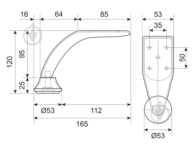 Мебельная ножка DC DZ 07 G5 A/OL - фото 2
