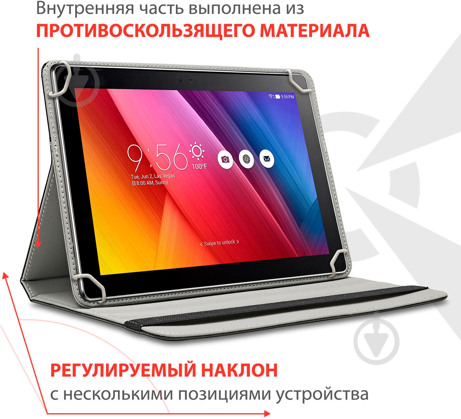 Чехол AIRON Universal case Premium 9-10” black (4821784622094) - фото 5