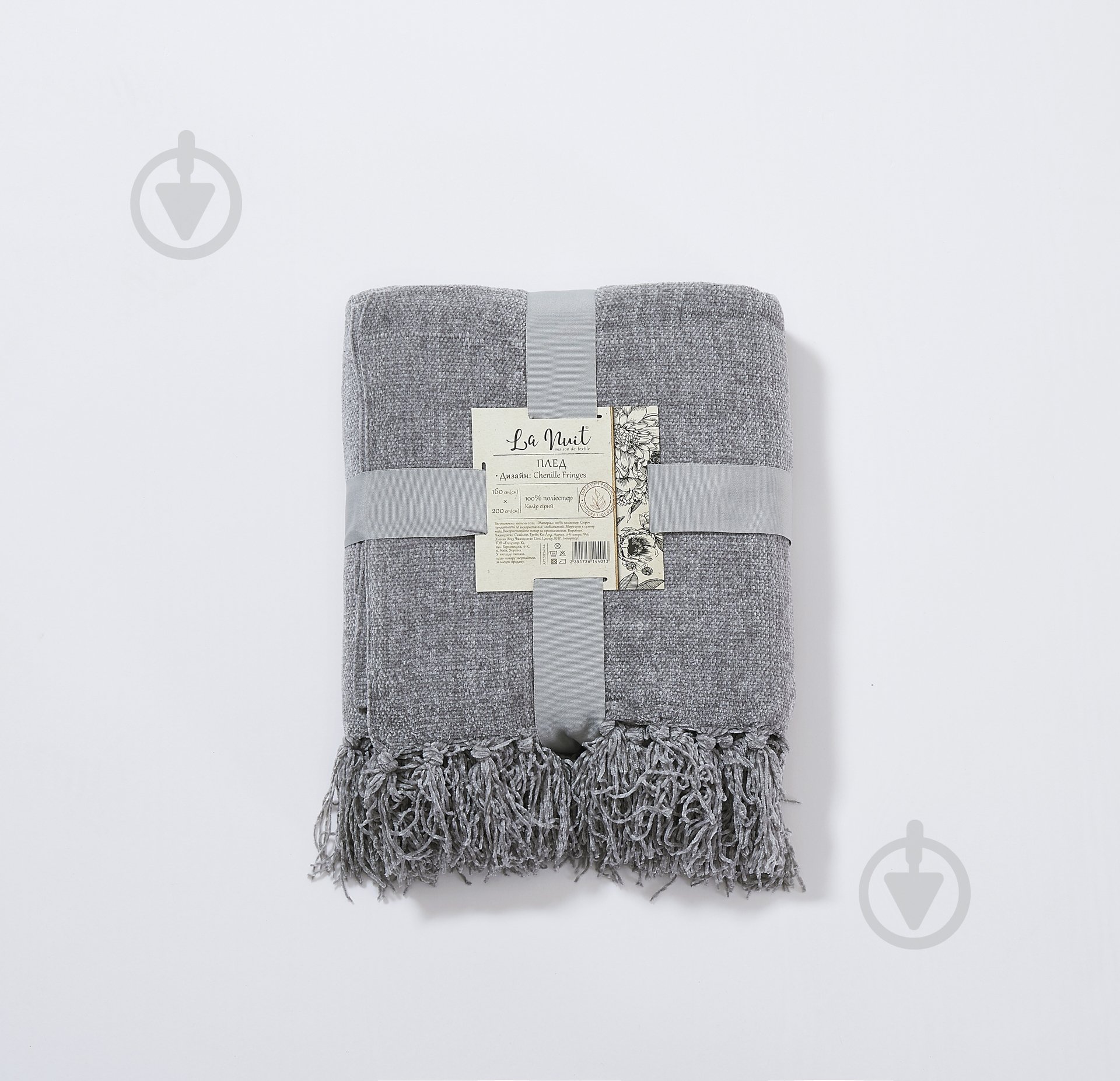Плед Chenille Fringes 160x200 см серый La Nuit - фото 4 Плед Chenille Fringes 160x200 см серый La Nuit - фото 4